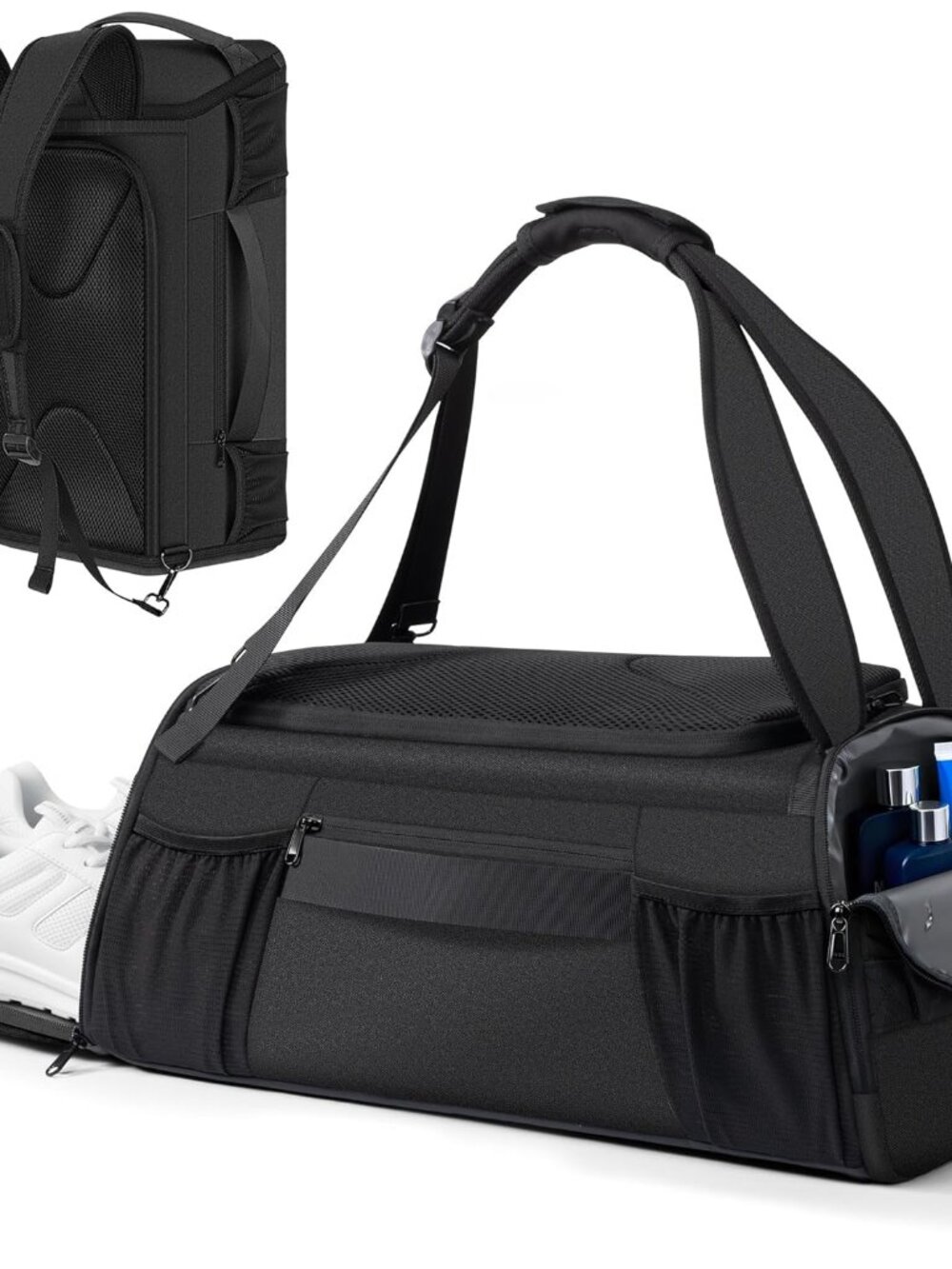 Gym Bag for Women Men, Duffle Travel Bag with Shoes Compartment and Wet Pocket,